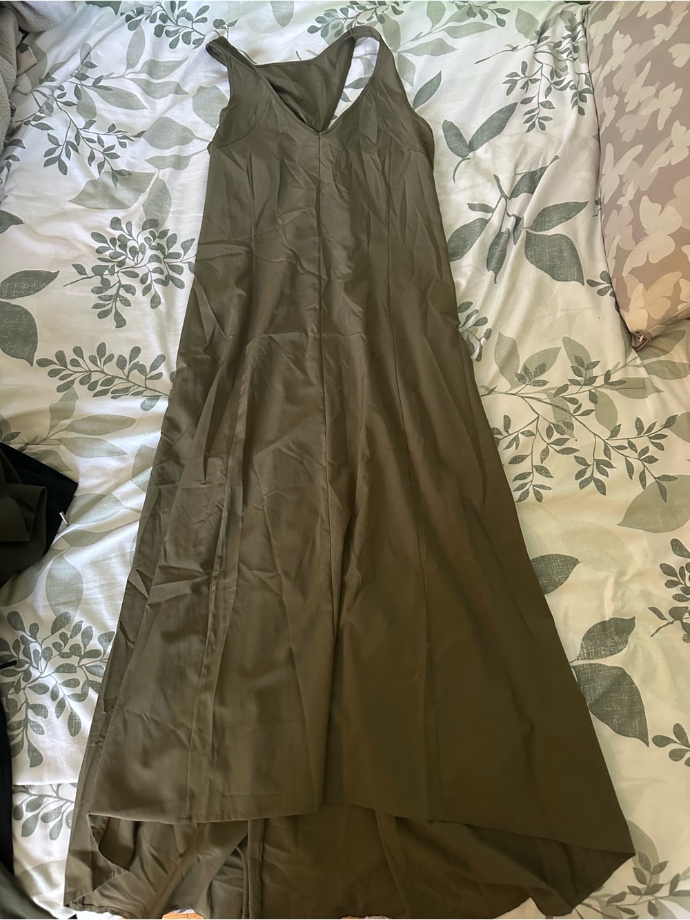 Olive V-Neck Maxi Dress
